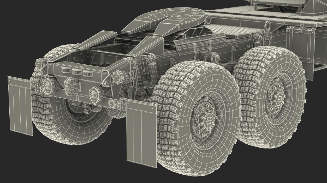 3D Military Tractor Rigged model