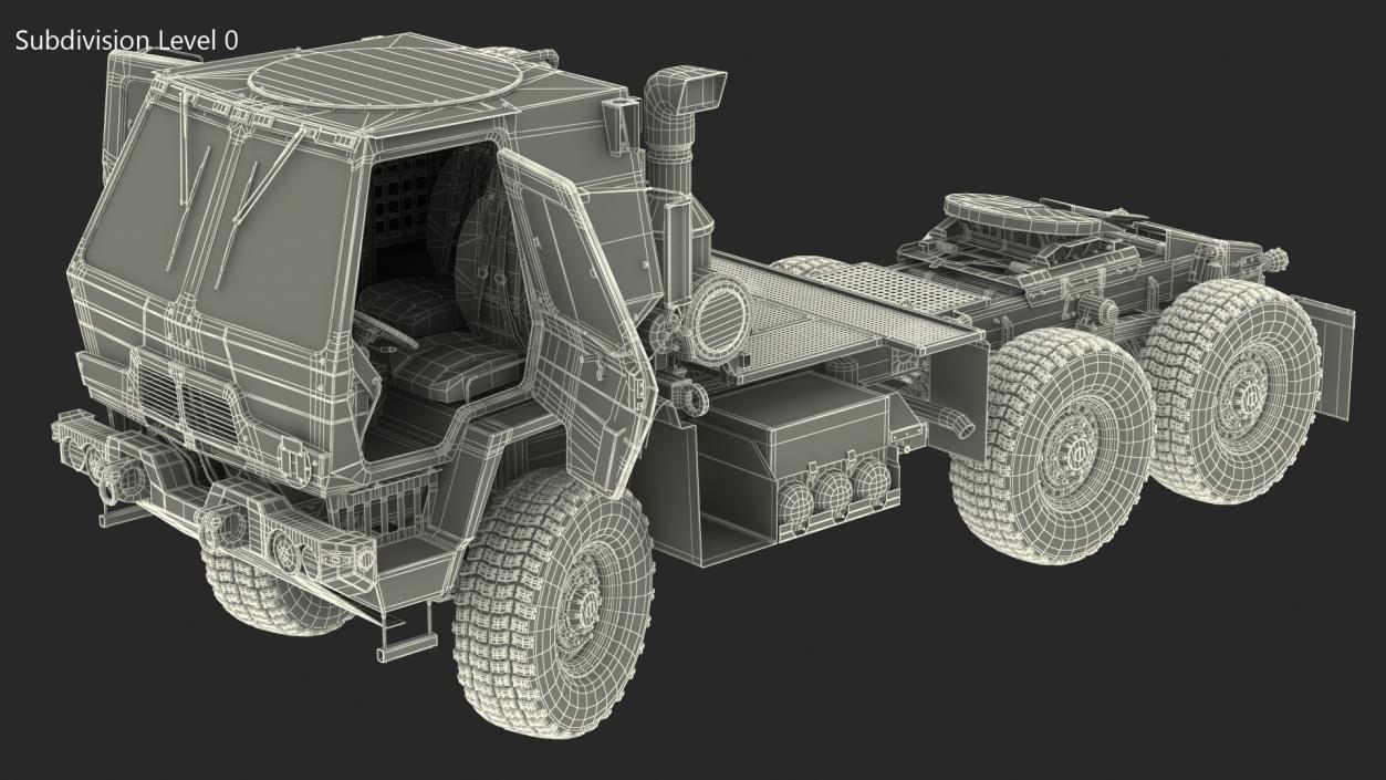 3D Military Tractor Rigged model