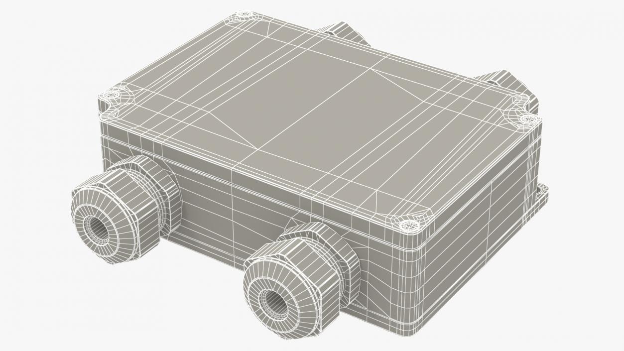 Black Closed Junction Box for 4 Wires 3D