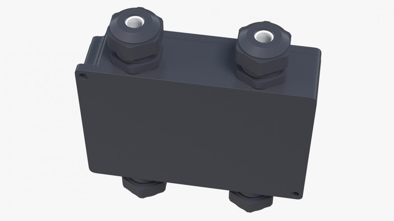 Black Closed Junction Box for 4 Wires 3D