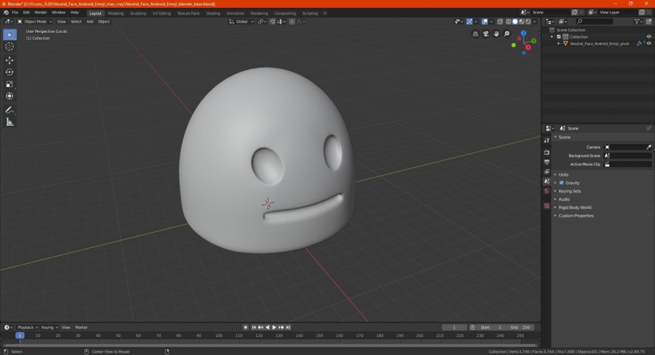 3D Neutral Face Android Emoji