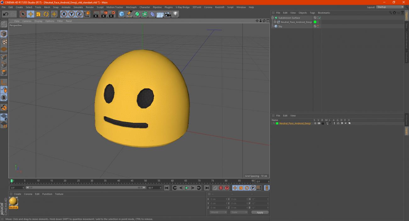 3D Neutral Face Android Emoji