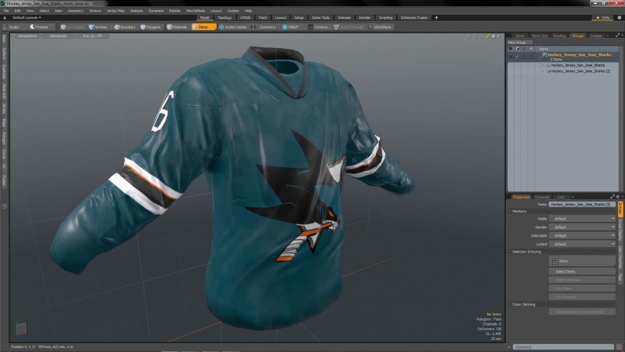 Hockey Jersey San Jose Sharks 3D model