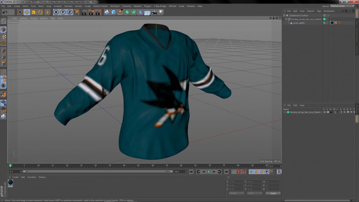 Hockey Jersey San Jose Sharks 3D model