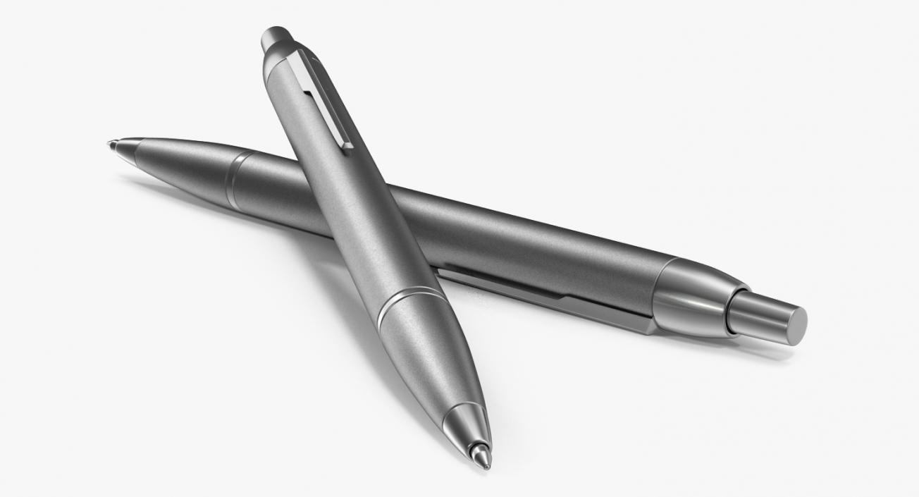 Steel Ballpoint Pen 3D model