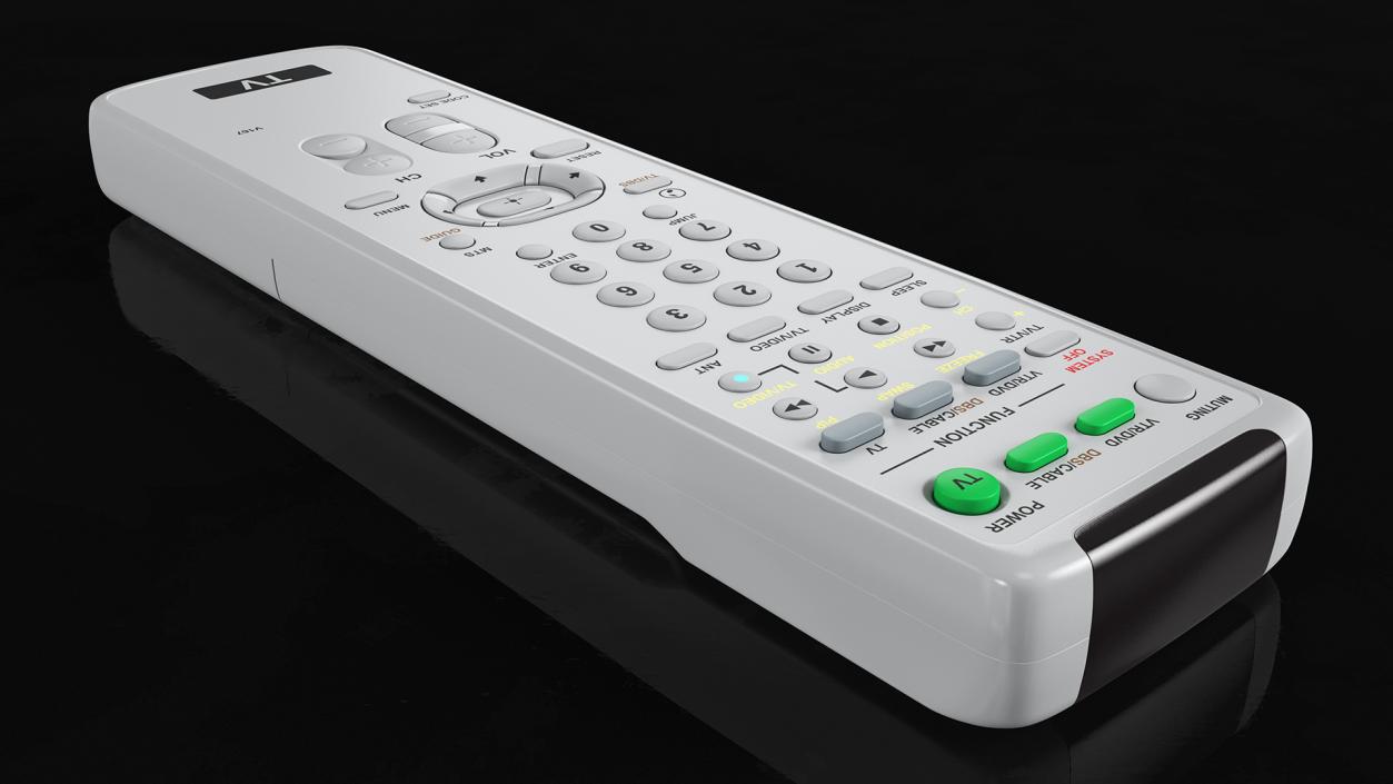 3D Vintage IR TV Remote Control model