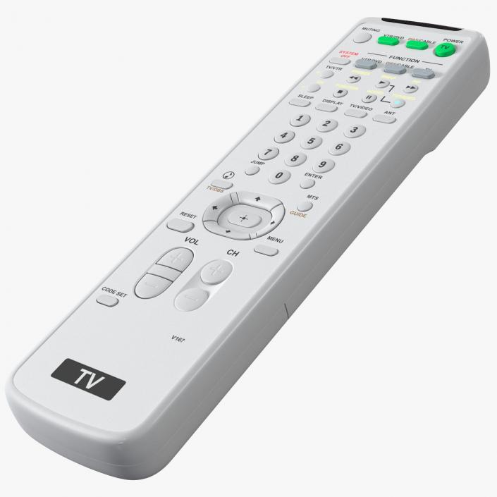 3D Vintage IR TV Remote Control model