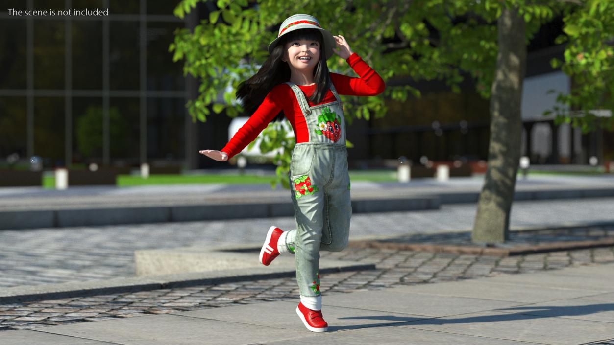 3D Girl Child in Street Wear Dancing model