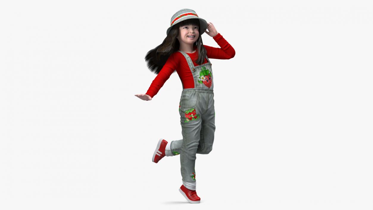 3D Girl Child in Street Wear Dancing model