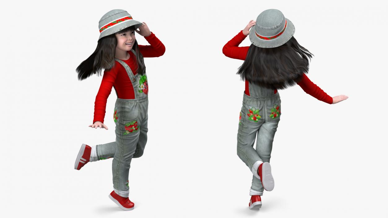 3D Girl Child in Street Wear Dancing model