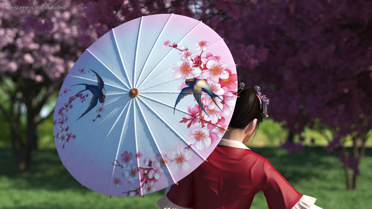 3D Traditional Chinese Umbrella model