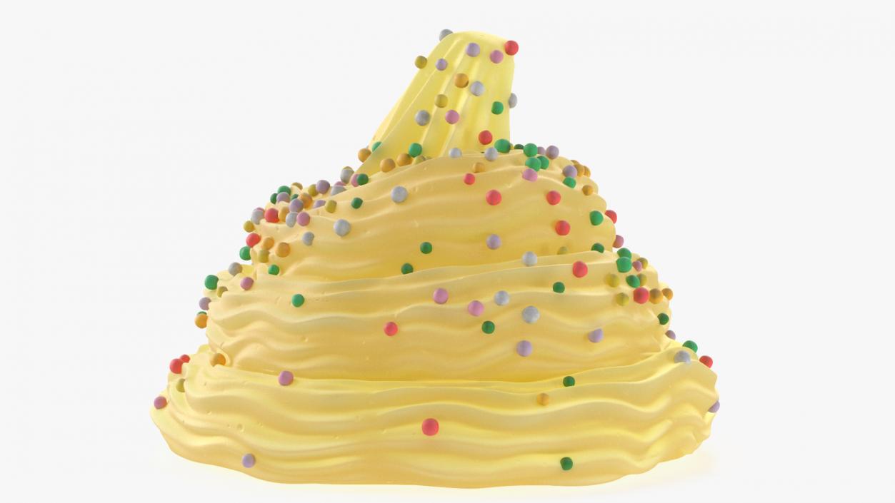 3D Whipped Cream Peaks Yellow