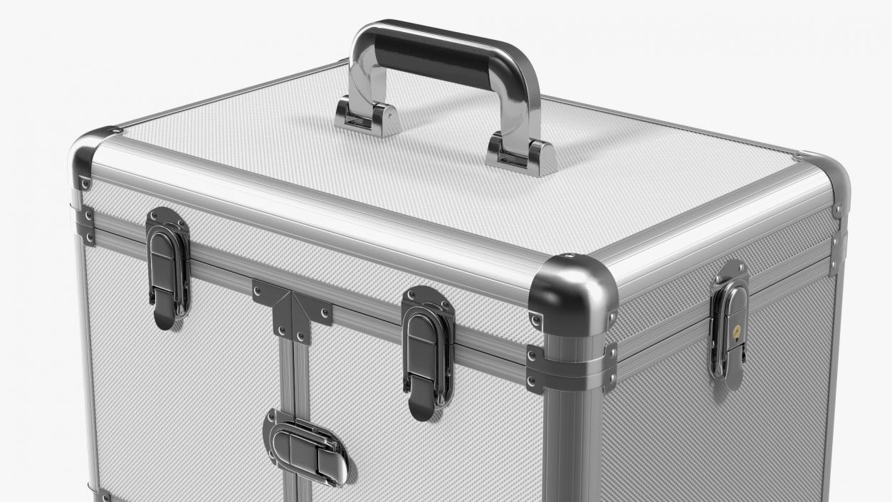 3D model Yaheetech Aluminum Rolling Trolley Makeup Case Folded Silver