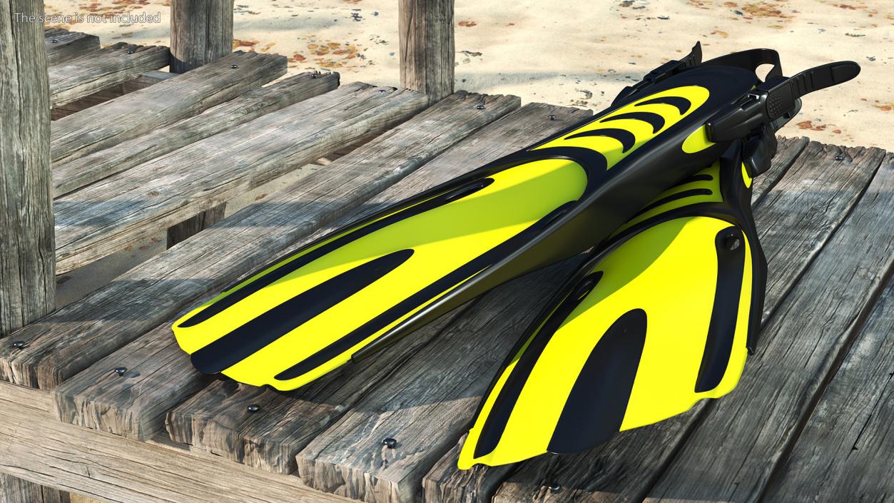 3D Oceanic Viper Open Heel Fins model