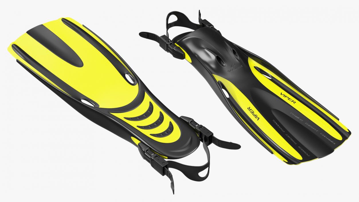 3D Oceanic Viper Open Heel Fins model