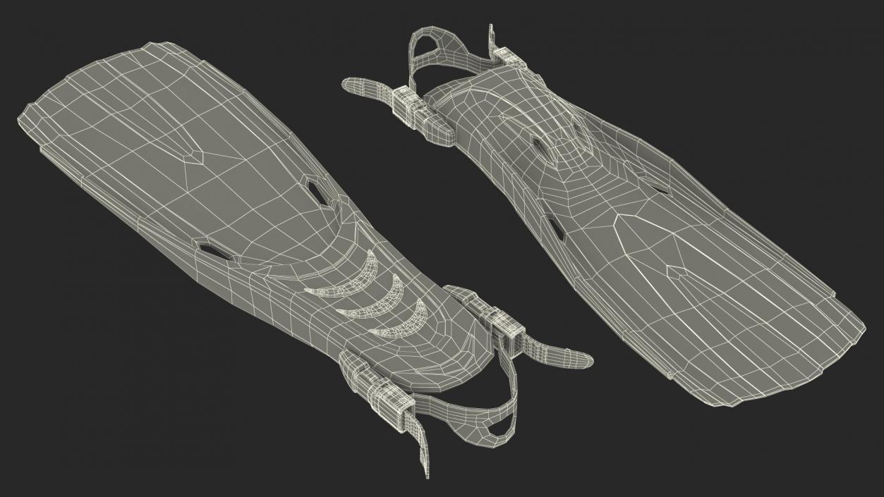 3D Oceanic Viper Open Heel Fins model