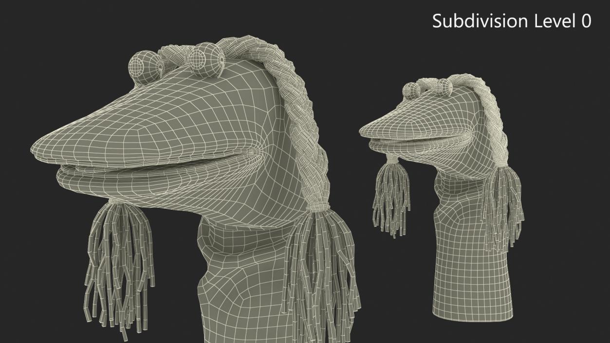 3D model Striped Sock Puppet Girl Rigged for Maya