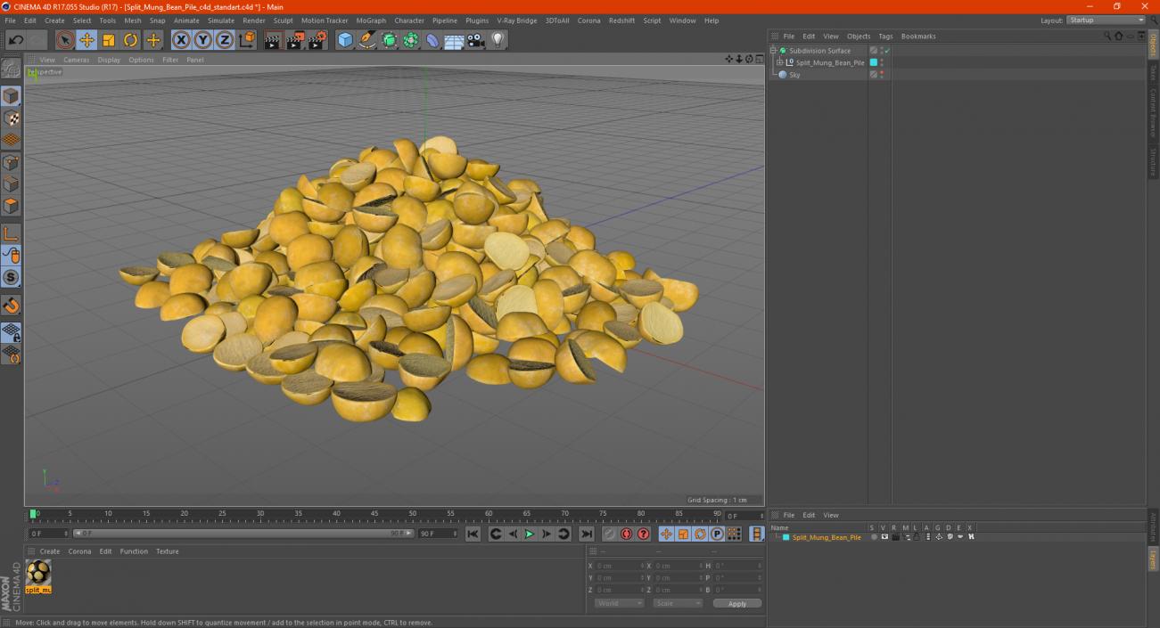 3D model Split Mung Bean Pile