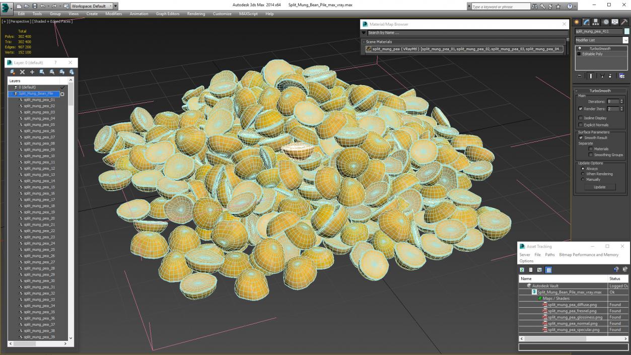 3D model Split Mung Bean Pile