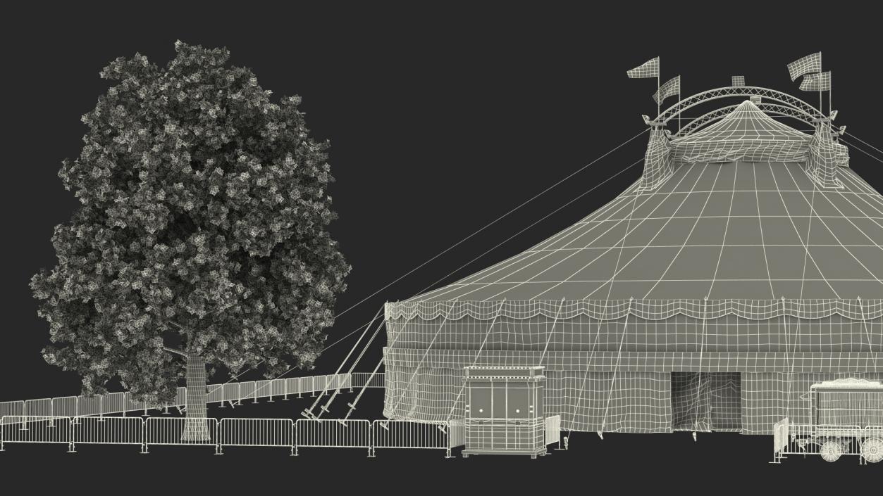 Circus Tent Setup with Accessories 3D model