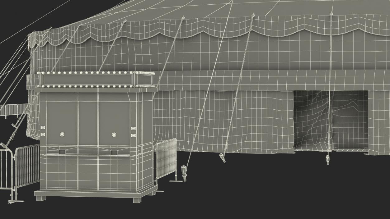 Circus Tent Setup with Accessories 3D model