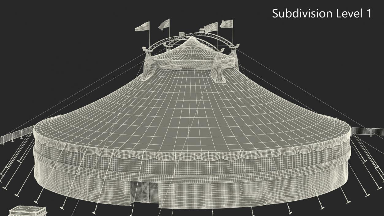 Circus Tent Setup with Accessories 3D model