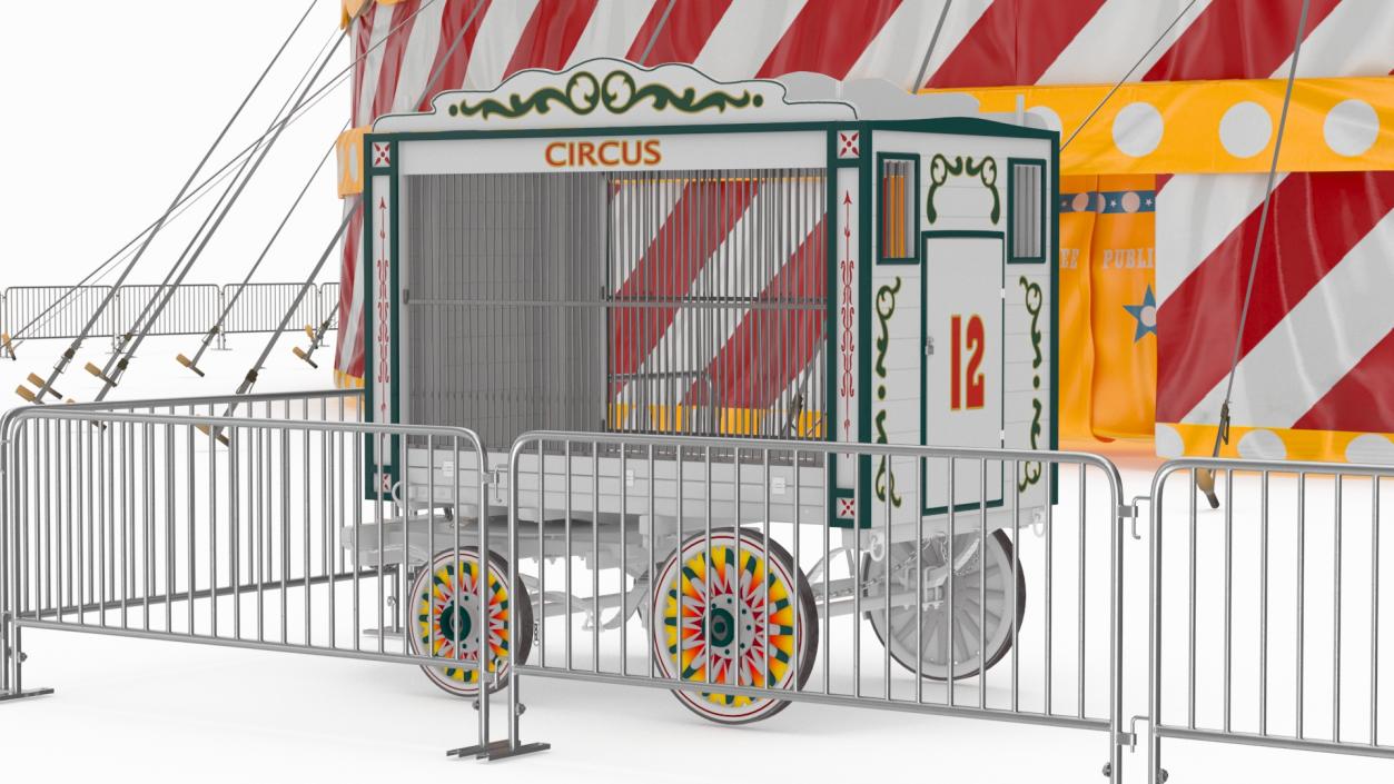 Circus Tent Setup with Accessories 3D model