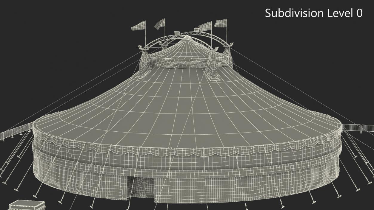 Circus Tent Setup with Accessories 3D model