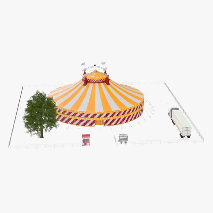 Circus Tent Setup with Accessories 3D model