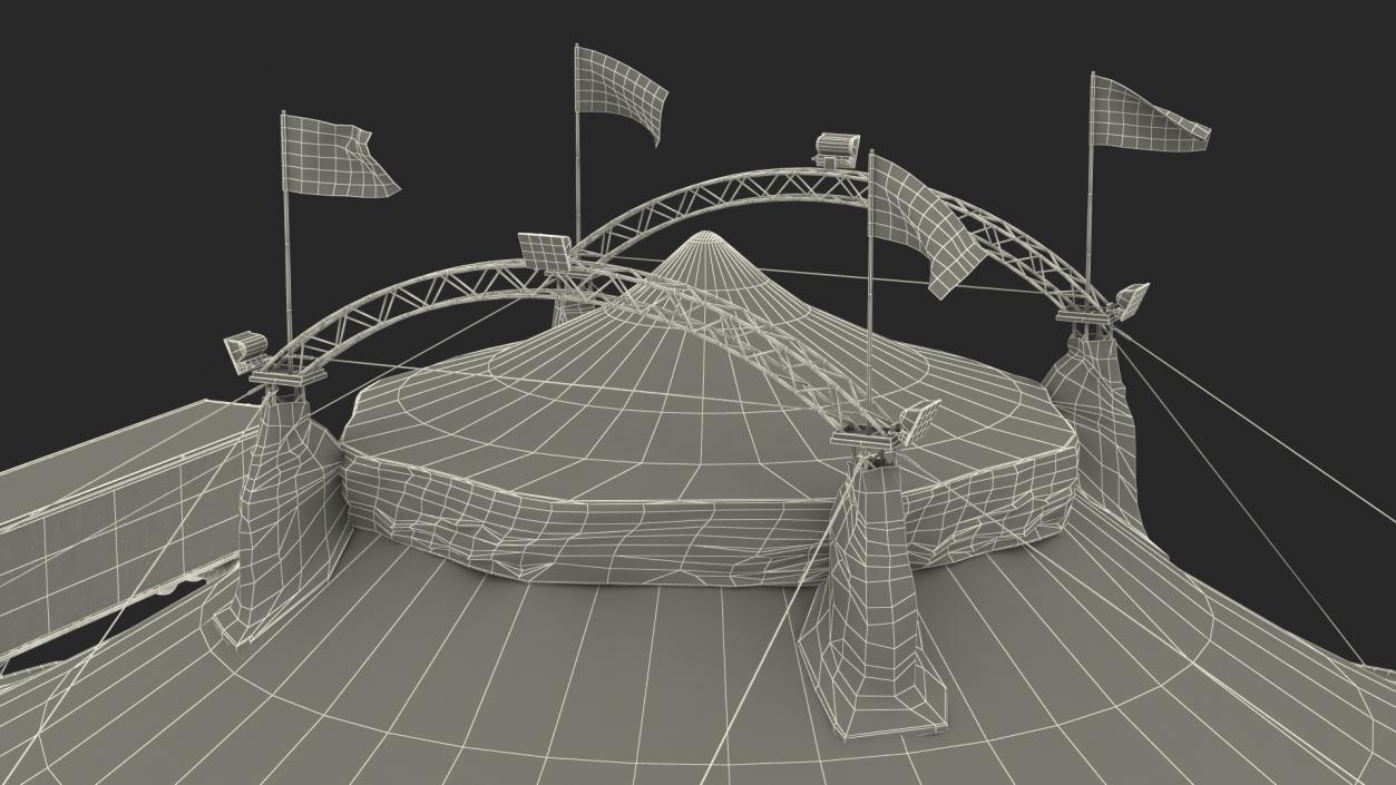 Circus Tent Setup with Accessories 3D model