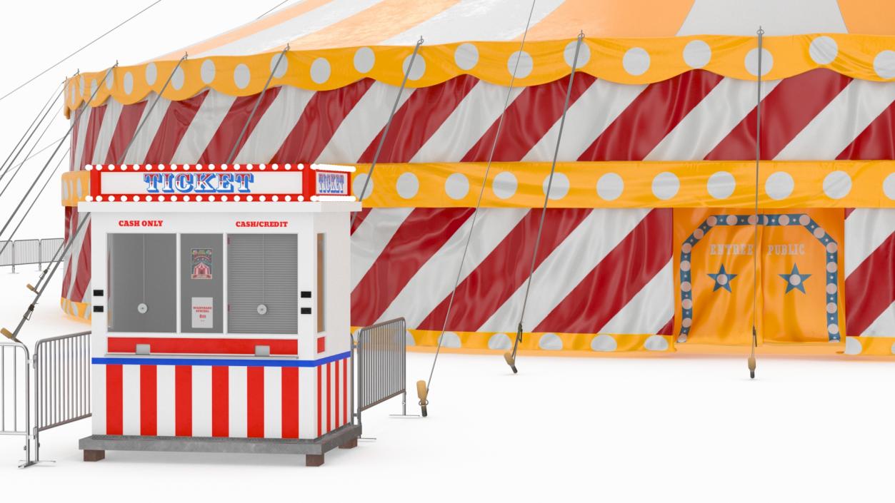 Circus Tent Setup with Accessories 3D model