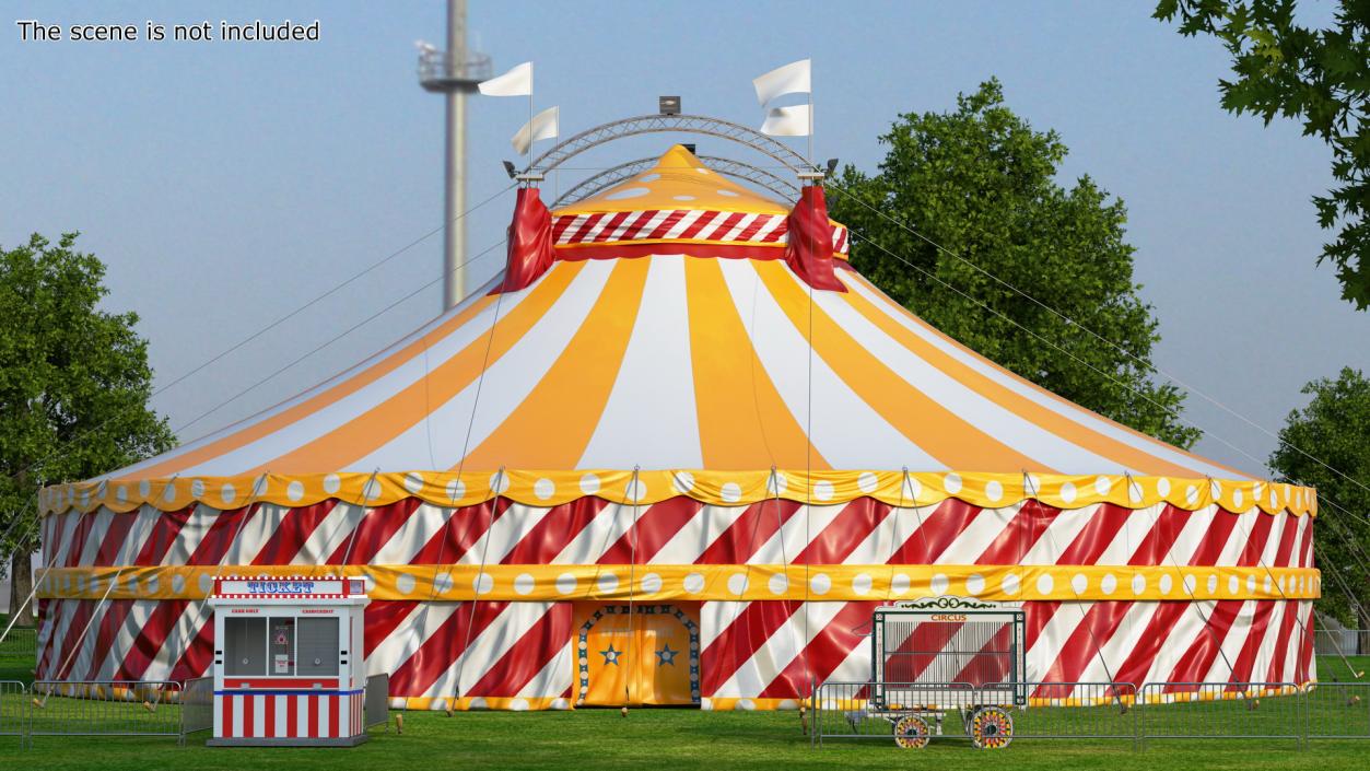 Circus Tent Setup with Accessories 3D model