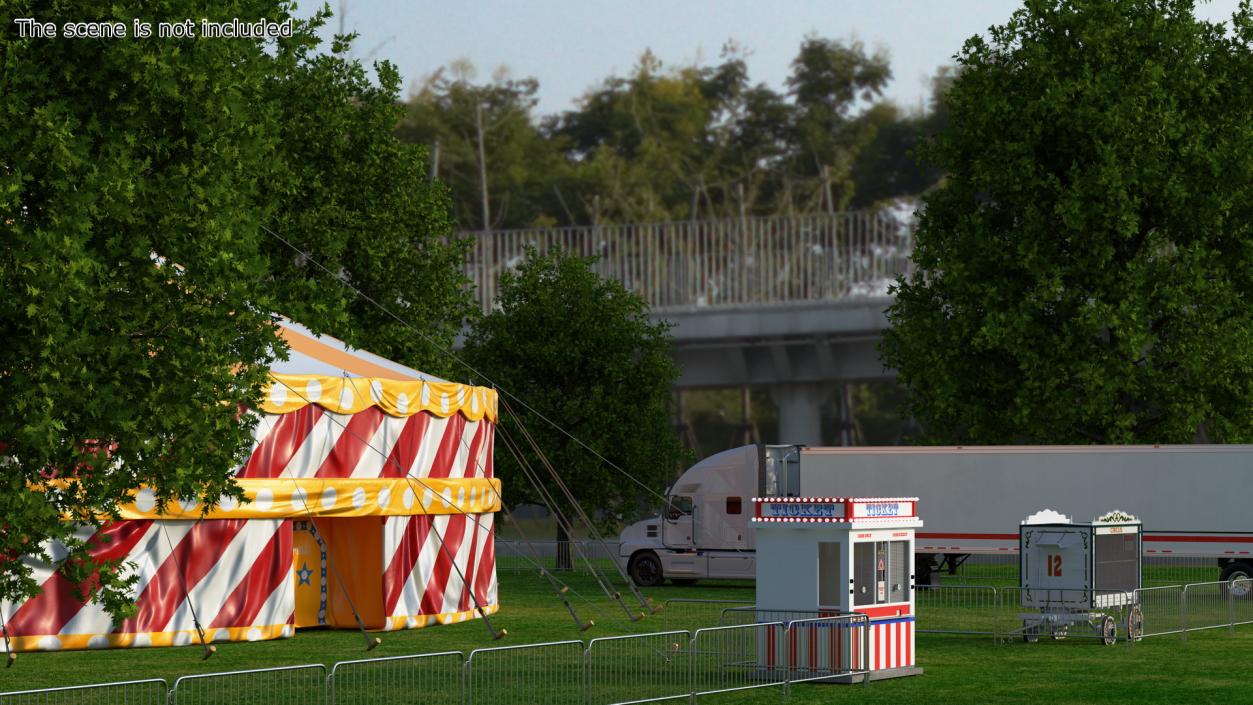 Circus Tent Setup with Accessories 3D model