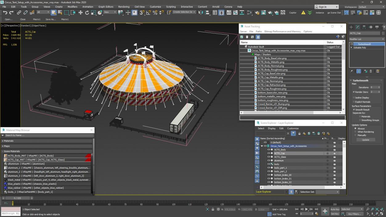 Circus Tent Setup with Accessories 3D model