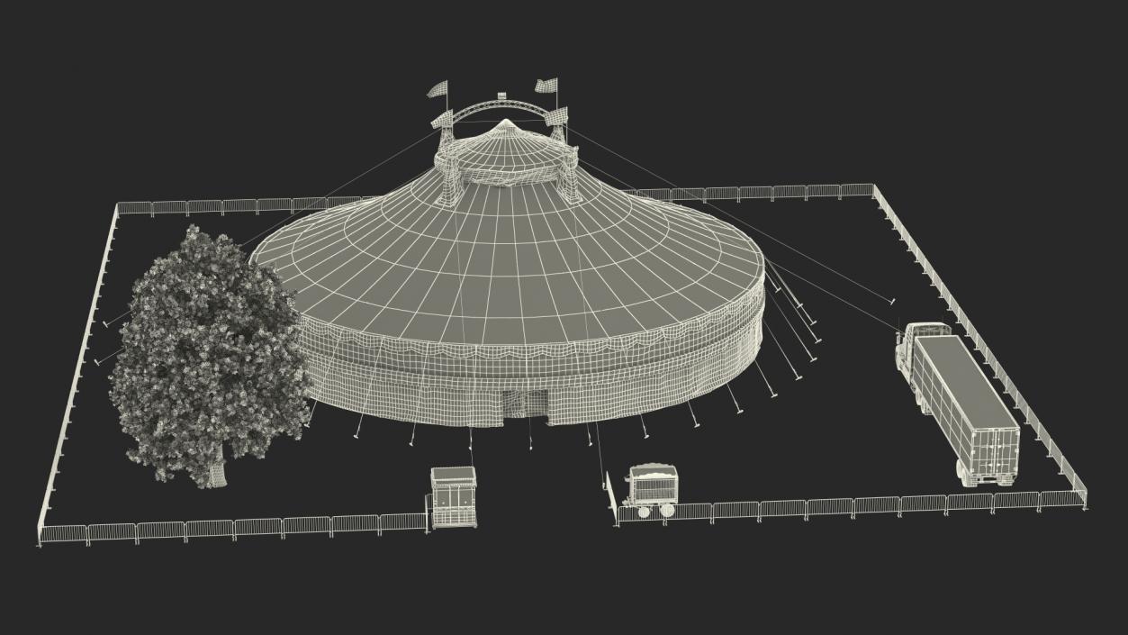 Circus Tent Setup with Accessories 3D model