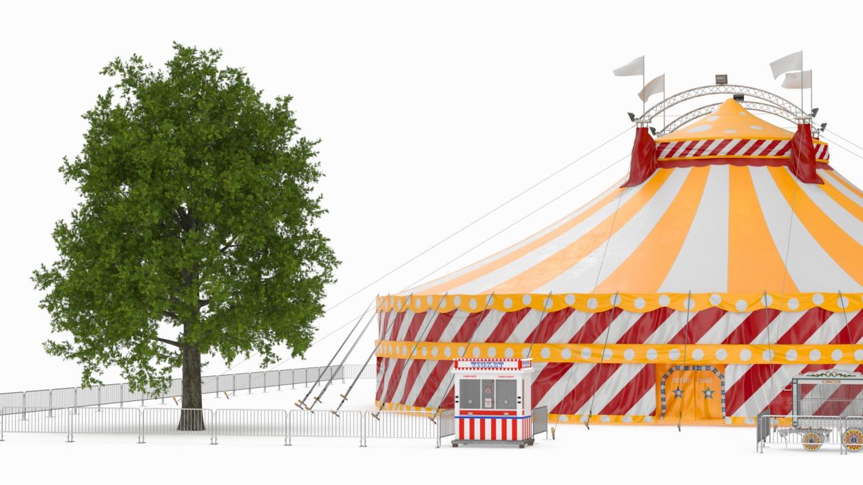 Circus Tent Setup with Accessories 3D model