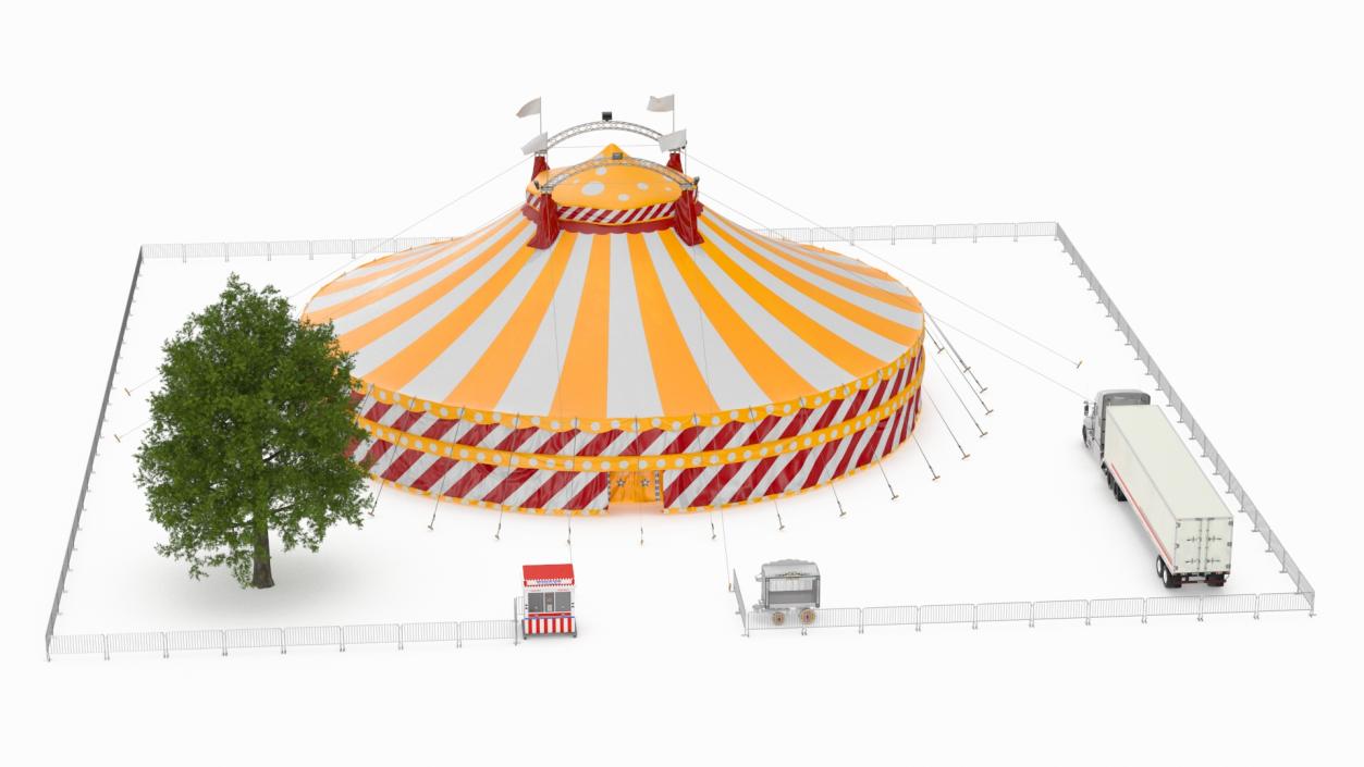 Circus Tent Setup with Accessories 3D model