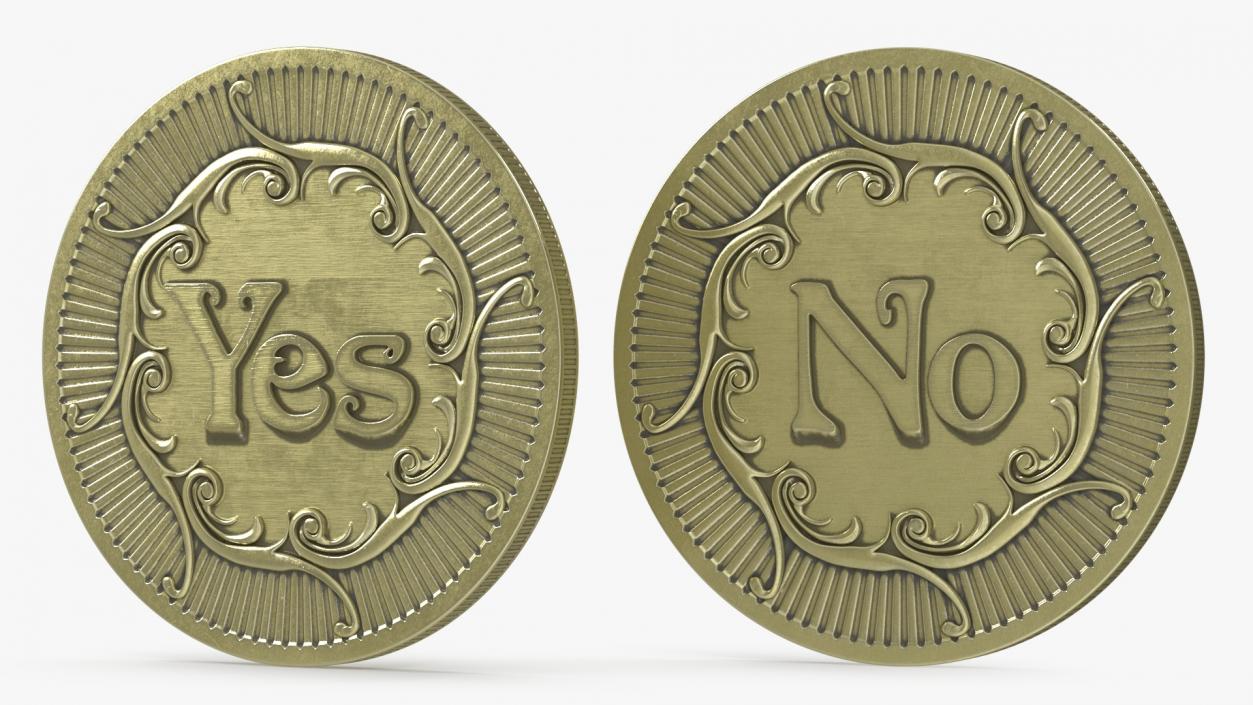 3D Decision Making Coin Yes No Bronze 2