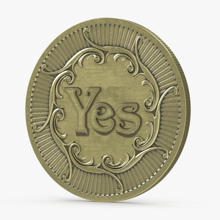 3D Decision Making Coin Yes No Bronze 2