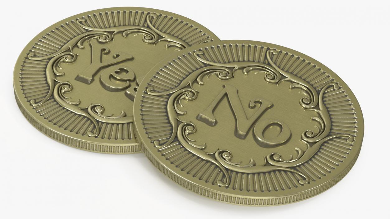 3D Decision Making Coin Yes No Bronze 2