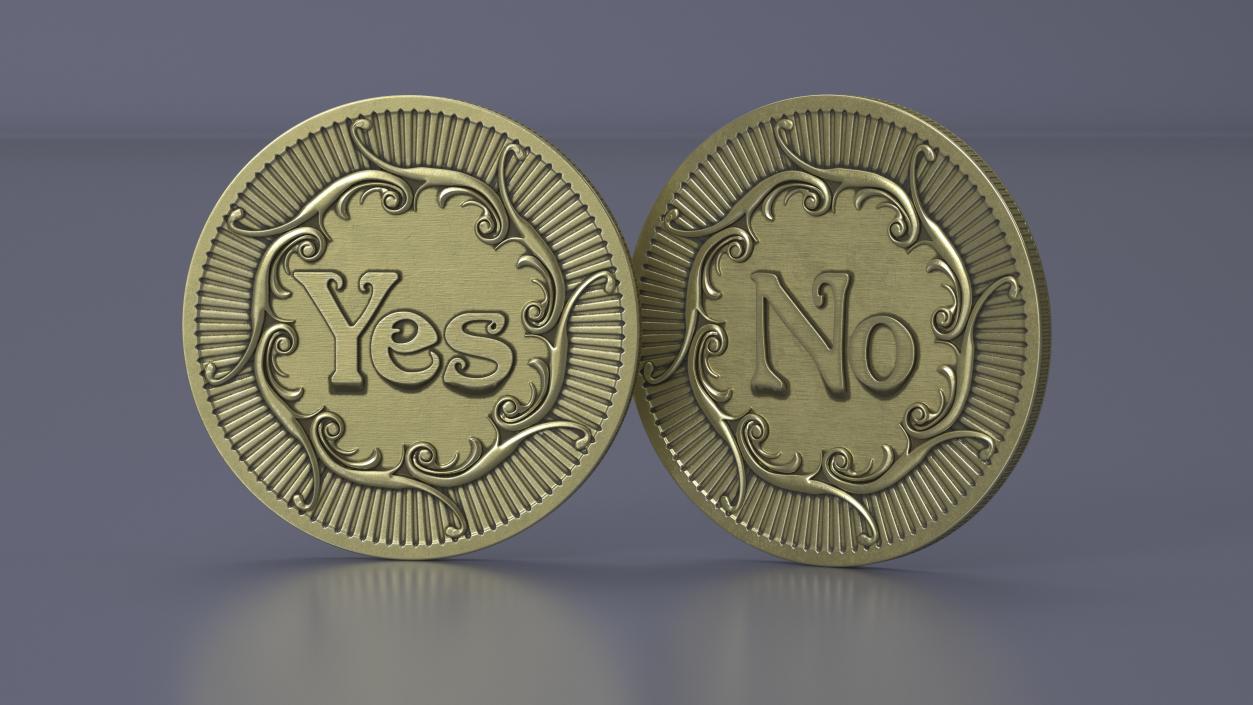 3D Decision Making Coin Yes No Bronze 2