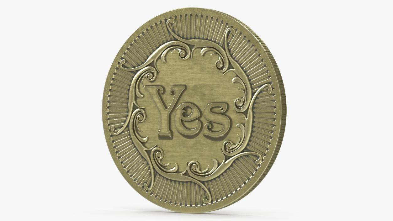 3D Decision Making Coin Yes No Bronze 2