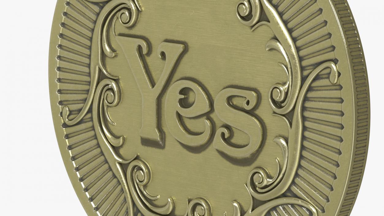 3D Decision Making Coin Yes No Bronze 2