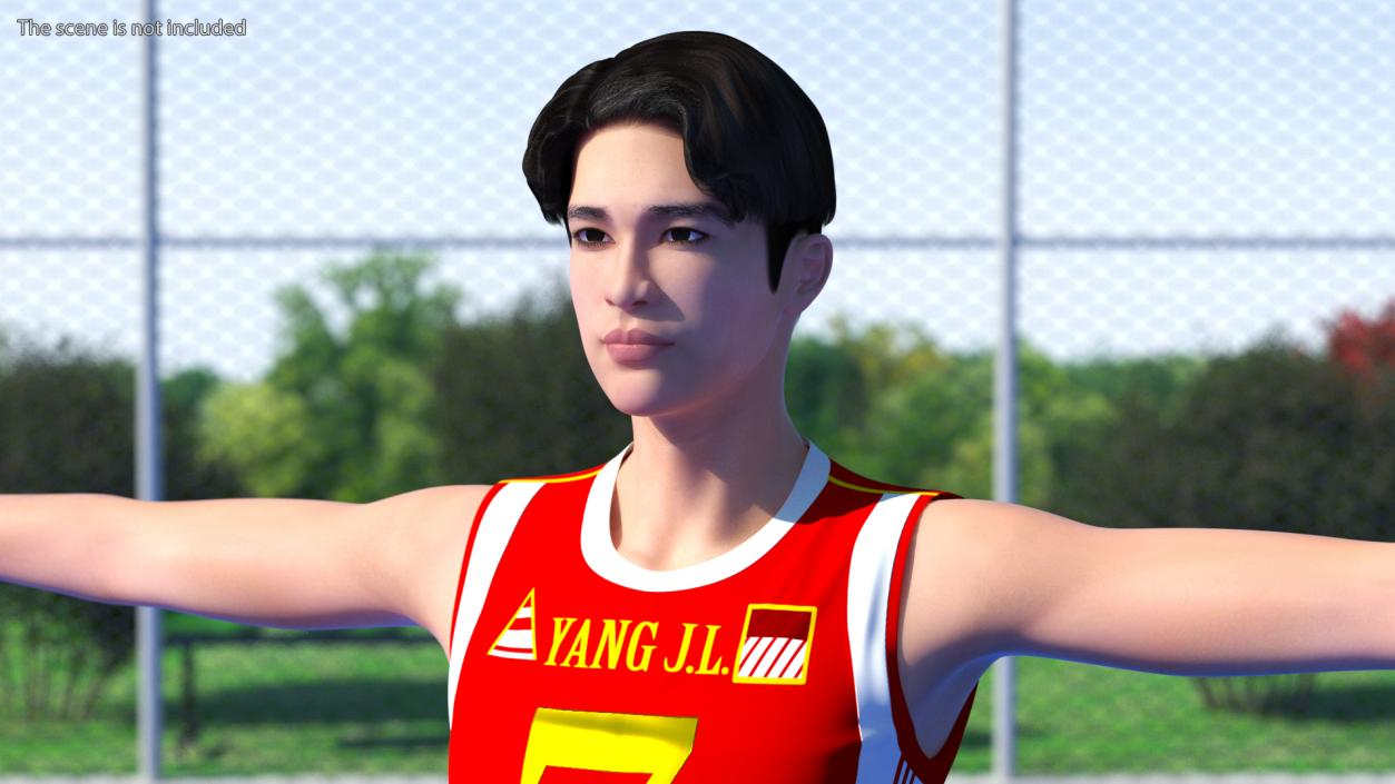 Chinese Volleyball Player T-Pose 3D