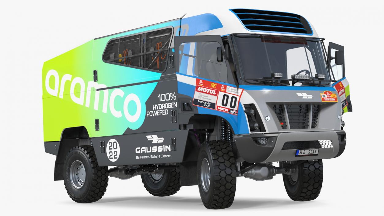 3D model Racing Truck Gaussin H2 Simple Interior Rigged for Cinema 4D