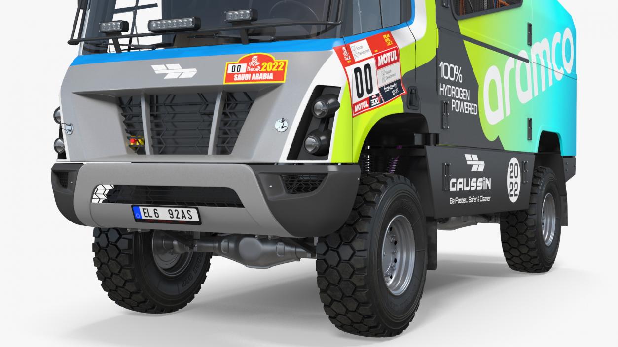 3D model Racing Truck Gaussin H2 Simple Interior Rigged for Cinema 4D