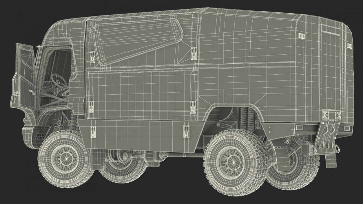 3D model Racing Truck Gaussin H2 Simple Interior Rigged for Cinema 4D