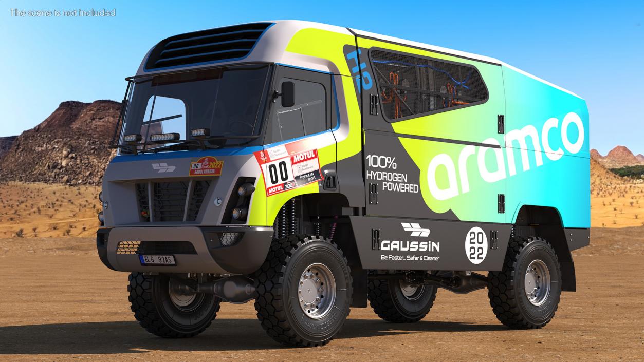 3D model Racing Truck Gaussin H2 Simple Interior Rigged for Cinema 4D