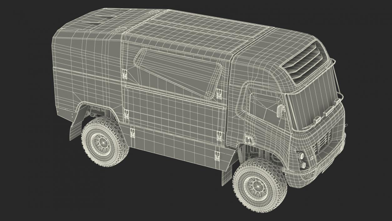 3D model Racing Truck Gaussin H2 Simple Interior Rigged for Cinema 4D