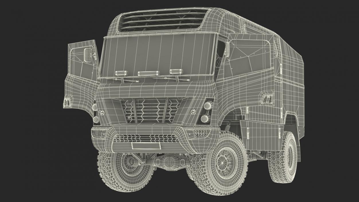 3D model Racing Truck Gaussin H2 Simple Interior Rigged for Cinema 4D